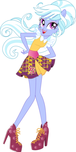 Size: 7369x14637 | Tagged: safe, artist:sugar-loop, derpibooru import, sugarcoat, equestria girls, friendship games, .ai available, .svg available, absurd resolution, alternate hairstyle, clothes, eyeshadow, high heels, lipstick, looking at you, makeup, out of character, school spirit, simple background, skirt, smiling, solo, transparent background, vector