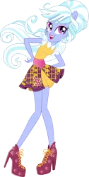 Size: 7369x14637 | Tagged: safe, artist:sugar-loop, derpibooru import, sugarcoat, equestria girls, friendship games, .ai available, .svg available, absurd resolution, alternate hairstyle, clothes, eyeshadow, high heels, lipstick, looking at you, makeup, out of character, school spirit, simple background, skirt, smiling, solo, transparent background, vector