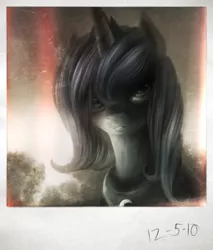 Size: 640x750 | Tagged: dead source, safe, artist:ventious, derpibooru import, princess luna, alicorn, pony, bust, looking at you, photo, polaroid, portrait, s1 luna, solo