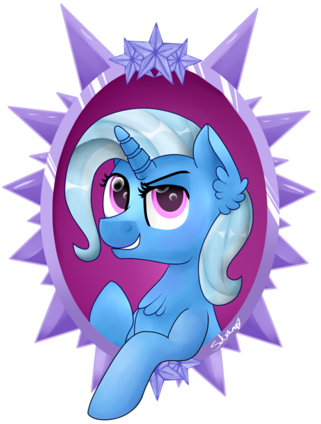 Size: 1024x1352 | Tagged: safe, artist:saturnstar14, derpibooru import, trixie, pony, unicorn, bust, female, mare, missing accessory, simple background, solo, transparent background, vector