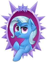 Size: 1024x1352 | Tagged: safe, artist:saturnstar14, derpibooru import, trixie, pony, unicorn, bust, female, mare, missing accessory, simple background, solo, transparent background, vector