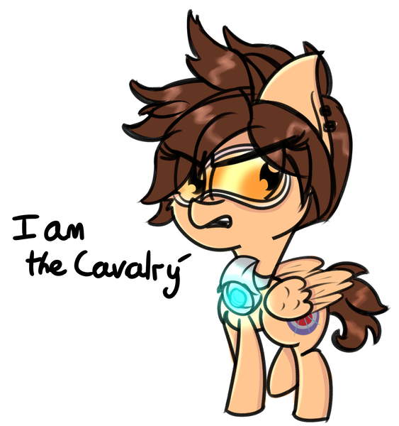 Size: 2409x2569 | Tagged: artist:pastelhorses, cavalry, derpibooru import, overwatch, ponified, safe, solo, tracer