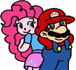 Size: 1171x1089 | Tagged: safe, derpibooru import, pinkie pie, equestria girls, crossover, crossover shipping, female, male, mario, mariopie, shipping, straight, super mario bros.