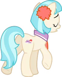 Size: 6400x7874 | Tagged: absurd resolution, artist:parclytaxel, coco pommel, derpibooru import, eyes closed, made in manehattan, plot, raised hoof, safe, simple background, solo, .svg available, transparent background, underhoof, vector, walking