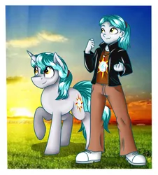 Size: 1850x2050 | Tagged: safe, artist:jack-pie, derpibooru import, oc, oc:solar strings, unofficial characters only, equestria girls, clothes, commission, equestria girls-ified, human ponidox, pants, raised hoof, self ponidox, shoes