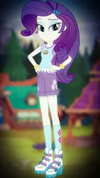 Size: 720x1280 | Tagged: safe, artist:8ballgta3, derpibooru import, rarity, equestria girls, camp everfree, clothes, female, shorts, solo