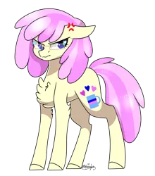 Size: 1853x2109 | Tagged: safe, artist:ohhoneybee, derpibooru import, oc, oc:vanilla swirl, unofficial characters only, earth pony, pony, chest fluff, female, glasses, mare, simple background, solo, transparent background