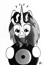 Size: 4899x6925 | Tagged: absurd resolution, artist:mrpenceaul, broken, derpibooru import, monochrome, record, safe, solo, vinyl scratch