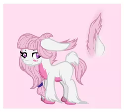 Size: 1052x949 | Tagged: artist:xxmissteaxx, colored pupils, derpibooru import, female, hybrid, mare, oc, oc:pink stella, original species, rabbit pony, reference sheet, safe, solo, unofficial characters only, unshorn fetlocks