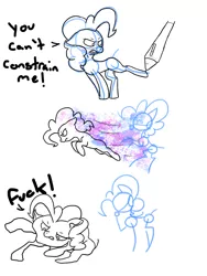 Size: 750x1000 | Tagged: 4chan, artist:slamjam, body horror, circle, comic, derpibooru import, drawn into existence, drawthread, facehoof, first you draw a circle, funny, funny as hell, how to draw, meta, oh crap, pencil, pinkie pie, safe, sketch, solo focus, stick figure, tutorial, vulgar