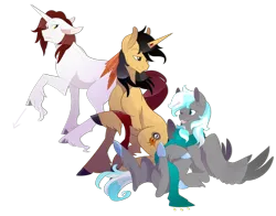 Size: 1024x802 | Tagged: artist:rannarbananar, derpibooru import, oc, oc:kyuflake, oc:moon catcher, oc:snowy do, safe, trio, unofficial characters only