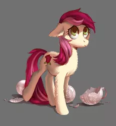 Size: 1697x1837 | Tagged: safe, artist:lis-alis, derpibooru import, roseluck, earth pony, pony, chest fluff, christmas ornament, cute, cuteluck, decoration, ear fluff, female, floppy ears, fluffy, little crackly pieces, mare, solo