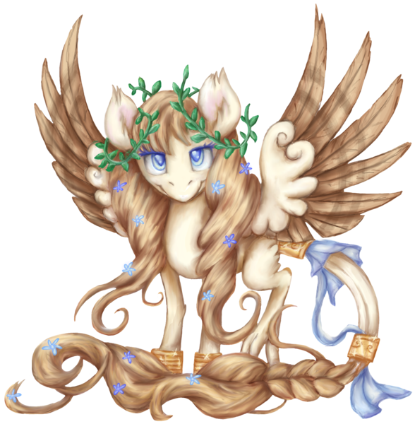 Size: 1706x1741 | Tagged: safe, artist:thebowtieone, derpibooru import, oc, oc:aphrodite, unofficial characters only, pegasus, pony, braided tail, female, mare, simple background, solo, spread wings, transparent background