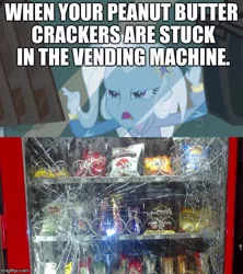 Size: 500x562 | Tagged: safe, derpibooru import, trixie, equestria girls, crackers, food, meme, peanut butter, peanut butter crackers, that human sure does love peanut butter crackers, vending machine