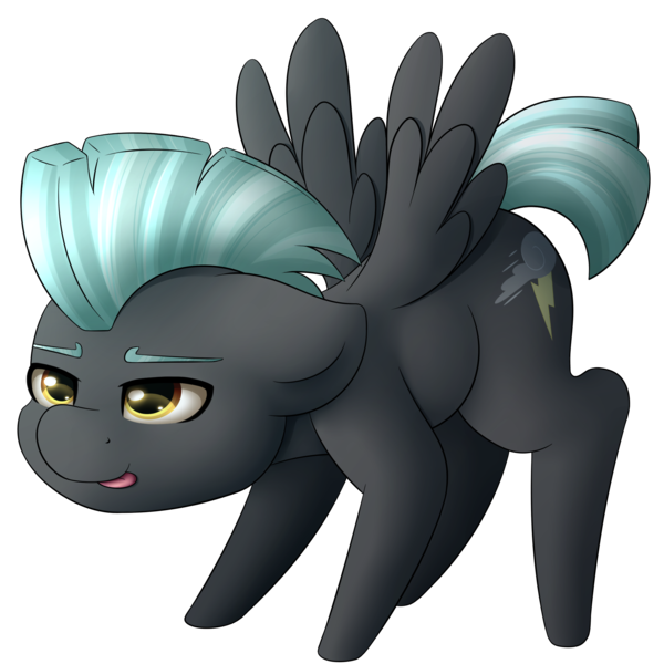 Size: 2000x2000 | Tagged: safe, artist:spirit-dude, derpibooru import, thunderlane, pegasus, pony, chibi, cute, lidded eyes, male, simple background, smiling, solo, stallion, thunderbetes, tongue out, transparent background