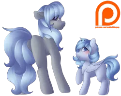 Size: 1024x806 | Tagged: safe, artist:rue-willings, derpibooru import, oc, oc:bubblepop, oc:rue, unofficial characters only, earth pony, pegasus, pony, duo, patreon, patreon logo, simple background, transparent background