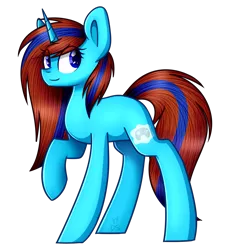 Size: 1349x1440 | Tagged: safe, artist:despotshy, derpibooru import, oc, oc:blue bolt, unofficial characters only, pony, unicorn, colored pupils, female, mare, raised hoof, simple background, solo, transparent background