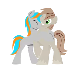 Size: 1024x1024 | Tagged: safe, artist:camelol, artist:hoverrover, derpibooru import, edit, oc, oc:camelol, oc:firing bullet, unofficial characters only, earth pony, pony, colored, cute, gay, hooves, hug, lineless, love, male, not done, one eye closed, recolor, simple background, smiling, stallion, teeth, transparent background, wip