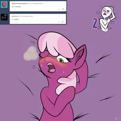 Size: 1500x1500 | Tagged: suggestive, artist:novaspark, derpibooru import, cheerilee, earth pony, pony, ahegao, ahego meme, blushing, blushing profusely, female, implied sex, open mouth, panting, solo, solo female, sweat