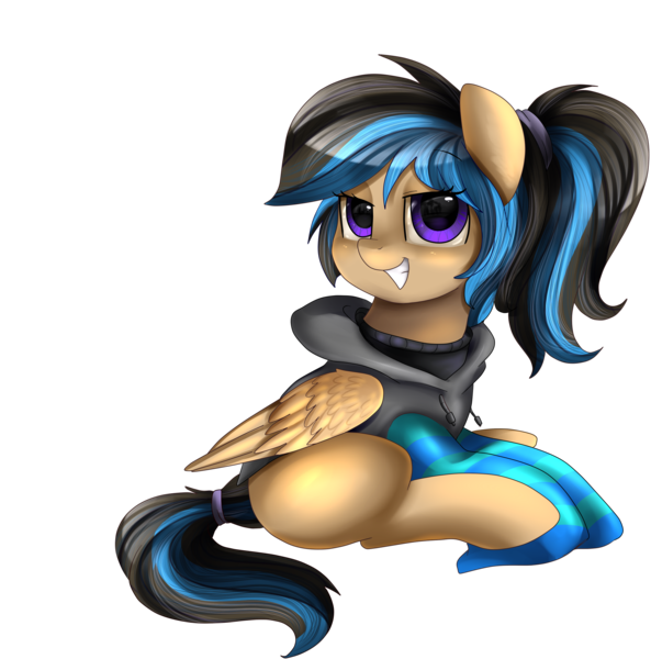 Size: 2550x2582 | Tagged: safe, artist:pridark, derpibooru import, oc, oc:daisy, unofficial characters only, pegasus, pony, clothes, commission, looking at you, simple background, smiling, socks, solo, striped socks, transparent background