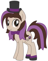 Size: 1024x1284 | Tagged: safe, artist:thebowtieone, derpibooru import, oc, oc:bowtie, unofficial characters only, earth pony, pony, bowtie, female, hat, mare, simple background, solo, top hat, transparent background