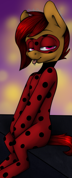 Size: 321x791 | Tagged: safe, artist:chibadeer, derpibooru import, ponified, earth pony, pony, female, mare, miraculous ladybug, non-mlp character, non-mlp only, solo, tongue out