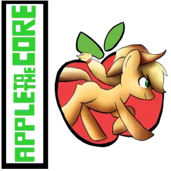 Size: 1024x1024 | Tagged: safe, artist:lyres-art, derpibooru import, part of a set, applejack, earth pony, pony, apple, cutie mark, cutie mark background, food, missing cutie mark, shirt design, solo