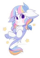 Size: 800x1153 | Tagged: safe, artist:riouku, derpibooru import, oc, oc:lorelei, unofficial characters only, classical unicorn, pony, unicorn, commission, curved horn, female, filly, leonine tail, mare, pigtails, simple background, solo, stars, transparent background, unshorn fetlocks