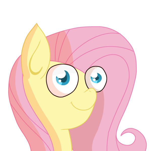 Size: 2142x2119 | Tagged: artist:laserpewpewrblx, bust, derpibooru import, faic, fluttershy, portrait, safe, simple background, smiling, solo, transparent background