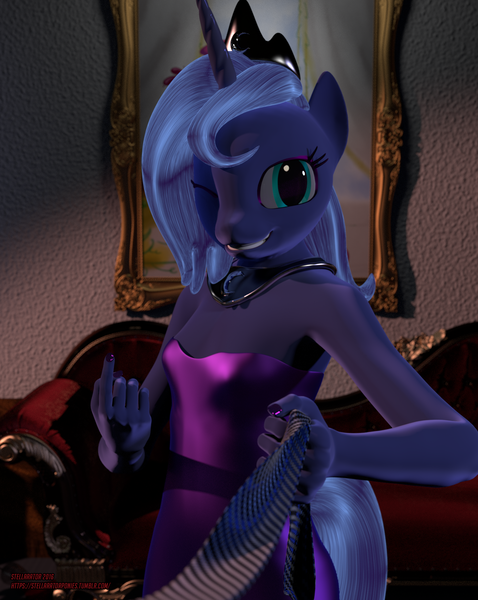 Size: 1530x1920 | Tagged: 3d, anthro, artist:bamboodog, artist:creatorofpony, artist:juicedane, artist:stellarator, blender, breasts, clothes, crown, cycles, delicious flat chest, derpibooru import, dress, female, flatuna, happy new year, hipposandals, jewelry, looking at you, nipples, nudity, one eye closed, party, peytral, princess luna, regalia, s1 luna, small breasts, solo, solo female, suggestive, unguligrade anthro, wink, younger