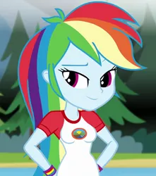 Size: 610x690 | Tagged: safe, derpibooru import, edit, edited screencap, editor:ah96, screencap, rainbow dash, equestria girls, legend of everfree, breast edit, breasts, cropped, female, solo