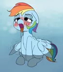 Size: 1280x1481 | Tagged: suggestive, artist:pabbley, color edit, derpibooru import, edit, rainbow dash, pegasus, pony, ahegao, bath, blushing, colored, drool, female, i have located the water jet, open mouth, solo, solo female, spa, spread wings, tongue out, water, waterjob