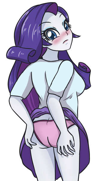 Size: 2007x3472 | Tagged: suggestive, artist:sumin6301, derpibooru import, rarity, equestria girls, adorasexy, ass, blushing, clothes, cute, female, panties, pink underwear, rear view, rearity, sexy, simple background, skirt, skirt lift, solo, solo female, underwear, white background