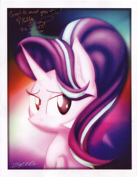 Size: 2551x3299 | Tagged: autograph card, derpibooru import, safe, solo, starlight glimmer