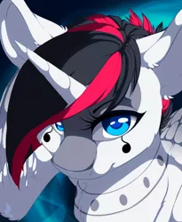Size: 900x1100 | Tagged: safe, artist:silentwulv, derpibooru import, oc, oc:anorex, unofficial characters only, alicorn, pony, bust, colored pupils, female, mare, portrait, solo
