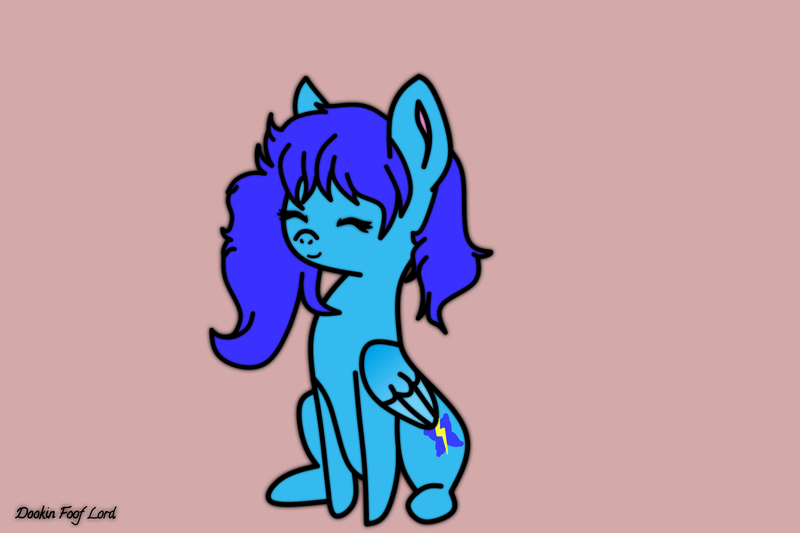 Size: 3000x2000 | Tagged: safe, artist:dookin, derpibooru import, oc, oc:static, unofficial characters only, pegasus, pony, cute, eyes closed, female, mare, red background, request, simple background, sitting, smiling, solo