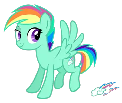 Size: 1440x1224 | Tagged: safe, artist:thecheeseburger, derpibooru import, rainbow dash, oc, oc:spectrum rush, unofficial characters only, pegasus, pony, alternate universe, female, mare, simple background, solo, transparent background