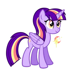 Size: 1008x1008 | Tagged: safe, artist:thecheeseburger, derpibooru import, twilight sparkle, twilight sparkle (alicorn), oc, oc:sundown twinkle, unofficial characters only, alicorn, pony, alicorn oc, alternate universe, female, mare, simple background, solo, transparent background