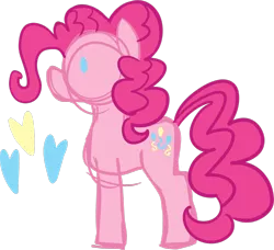 Size: 1600x1460 | Tagged: artist:pansyseed, derpibooru import, heart, pinkie pie, safe, simple background, sketch, solo, transparent background