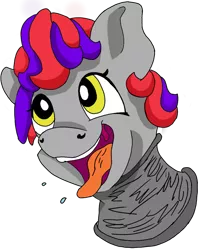 Size: 855x1073 | Tagged: safe, artist:andandampersand, artist:toyminator900, derpibooru import, oc, oc:dee valerie, unofficial characters only, earth pony, pony, collaboration, neck gaiter, open mouth, silly, simple background, solo, tongue out, transparent background, uvula