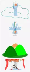 Size: 724x1709 | Tagged: semi-grimdark, artist:planetkiller, derpibooru import, rainbow dash, oc, oc:boop fandango, pegasus, pony, comic:wingermortis, best pony, blood, boop, chest fluff, cloud, comic, flying, mushroom cloud, offscreen character, pov, pun, simple background, suicide, team fortress 2, this will end in death, your eternal reward