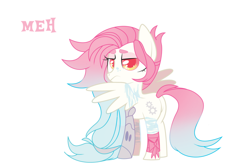 Size: 3482x2553 | Tagged: safe, artist:sorasku, derpibooru import, oc, oc:silver, unofficial characters only, pegasus, pony, female, high res, mare, meh, prosthetic limb, prosthetics, simple background, solo, transparent background, unamused