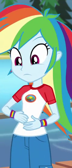 Size: 237x548 | Tagged: safe, derpibooru import, screencap, rainbow dash, equestria girls, legend of everfree, cropped, hand on belly, solo, stomach ache