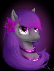 Size: 1057x1394 | Tagged: safe, artist:the1xeno1, derpibooru import, oc, unofficial characters only, pony, bust, female, flower, flower in hair, mare, portrait, solo