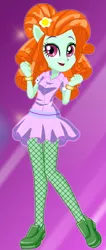 Size: 236x554 | Tagged: safe, artist:unicornsmile, derpibooru import, tree hugger, equestria girls, clothes, equestria girls-ified, fist, lipstick, open mouth, ponied up, solo, starsue
