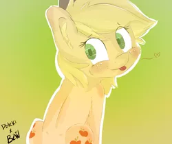 Size: 3000x2521 | Tagged: safe, artist:bow2yourwaifu, artist:dbleki, derpibooru import, applejack, cat, pony, adorable face, cheek fluff, chibi, collaboration, cute, cutie mark, ear fluff, eye contact, fluffy, freckles, hat, jackabetes, looking at each other, looking back, solo, tongue out, waifu