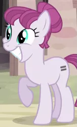 Size: 313x515 | Tagged: safe, derpibooru import, screencap, pony, the cutie map, equal cutie mark, equalized, false smile, rosemary, solo