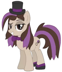 Size: 1632x1893 | Tagged: safe, artist:thebowtieone, derpibooru import, oc, oc:bowtie, unofficial characters only, earth pony, pony, bowtie, female, hat, mare, simple background, solo, top hat, transparent background