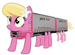 Size: 685x510 | Tagged: 1000 hours in gimp, derpibooru import, lily, lily valley, man tgx, multiple legs, multiple limbs, not salmon, safe, simple background, tandem truck, transparent background, truck, truck pony, wat, what has science done