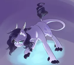 Size: 1050x930 | Tagged: artist:yuyusunshine, claws, derpibooru import, dracony, fangs, horns, hybrid, interspecies offspring, oc, oc:radiant amethyst, offspring, parent:rarity, parent:spike, parents:sparity, safe, slit eyes, solo, unofficial characters only